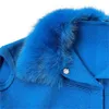 Kvinnors stickor Tees 2023 Autumn Winter Arrival Ladie Knit Coat Kort ärm stickad tröja med päls krage 230810