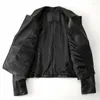 Women's Leather 2023 Spring Sheepskin Genuine Coat With Litchi Pattern Windbreaker Short