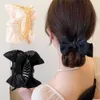 Korea Bowknot Hair Claw Satin Bow Hair Clips Barrettes Sweet Ponytail Vintage kraba do włosów narzędzia Stylowe