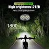 バイクライトNewboler Smart Bicycle Light 1800 Lumen USB充電式バイクヘッドライトセット懐中電灯ハンドルMTBロードバイクサイクリングハイライトHKD230810