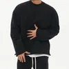 Sweats à capuche pour hommes Automne Automne Épaule Chandail Décontracté Solide Couleur Base Pull Top Qualité