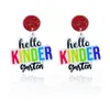 2023 Europe and America Cross border New Teacher Earrings Colorful Acrylic Letter Student Teacher Earrings Return to School Gift 00001817