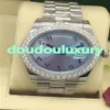 Orologio da uomo di alta qualità quadrante blu chiaro Arabia numeri scala moda orologi da polso con diamanti orologio meccanico completamente automatico220M