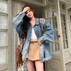 Herrjackor American Vintage Patchwork Wash Denim Coat Men 2023 Spring Woman Jacket Loose Casual Streetwear All Match Mujer Chaqueta