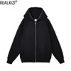 Mens hoodies tröjor harajuku jacka kappa män kvinnor jackor polar fleece zip hooded tröja överdimensionerade longsleeved zipper topp casual zipup 230809