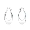 Hoop Earrings 3cm 925 Sterling Silver Fashion Round Big Women Beautiful Creativity Crescent Gifts Engagement Jewelry