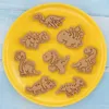 Pişirme kalıpları 8pcsset kurabiye kesiciler hayvan dinozor tipi damga kabartma bisküvi fırtınası fırın kurabiye kalıp mutfak aksesuarları 230809