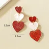 Dangle Earrings Cute Red Acrylic Heart Drop For Women Layers Bridal Wedding Engagement Party Earring Valentine's Day Gift