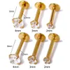 Labret Lip Piercing Jewelry 10pc50pc G23 Ttianium Eor Stud Square CZ 석재 연골 트래거스 귀이 혀 스터드 스레드 바디 230809