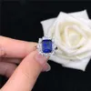 Bandringar Solid White Gold 18K Women Ring 3CT Sapphire Förlovningsring Uttalande Bröllopsgåva Brilliant Forever Perfect Part Jewelry