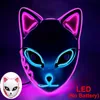 DEMON SLAYER LED Mask Mask Fox Mask Hot Anime Tanji Langqian Rabbit Real Rice Cosplay Props Halloween Party Cosplay Props per adulti HKD230810