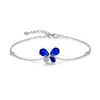 Braccialetti di fascino tkj Nuovo nella moda Crystal Butterfly Bracciale Animal Real Silver 925 Fashion Girl Style Women Women Blue Red