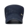 Ball Caps Unisex Cadet Army Cap Washed Cotton Twill Military Corps Hat Flat Top Vintage