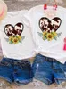 Familie matching outfits T-shirt familie matching outfits grafisch t-shirt vrouwen meisjes jongens kind kind vlinder waterverfprint zomer mama mama kleding