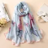 Foulards mode 2023 Bandana luxe foulard femme marque foulard en soie plaine châle haute qualité impression Hijab pour cadeau