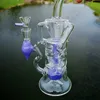 Fab jaja turbina perc hakahs unikalne bongs 14 mm podwójny recyklator Percolator Rurki wodne zielone fioletowe różowe platformy oleju z miską szklaną bong