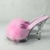 Sandals 5 Inch High Heels 13CM Stripper Shoes Plump Feathe Crystal Sexy Platform Women s 230809