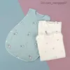 Pajamas saco de dormir para bebés algodón alto de 6 capas de 6 capas de 6 layas de verano, verduro suave suave, transpirable, saco de dormir, recién nacido, pijama z230811