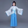 Abbigliamento da palcoscenico Costume Tang cinese antico Spettacolo per le vacanze per bambini Outfts Ragazzi Ragazza Abito tradizionale in raso Hanfu