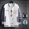 Męskie kurtki American Baseball Jersey M. list Drukuj Hip Hop Patchwork Oversizes Coats Loose Casual Ourowear 230810