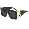 Sunglasses Men And Women The Letter B Square Fashion Colored Reflective Glasses Driving Black UV400 Eyeglasse Shades