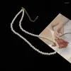 Pendant Necklaces Japan And South Korea Elegant Imitation Pearl Necklace Female Sweet Summer Choker Collarbone Chain