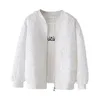 Kadın Ceketleri Düz Renkli Bayanlar Kısa Beyzbol Ceket 2023 Kore Bahar Gündelik Beyaz Üstü Kadın Hırka Fermuarı Moda 230809