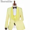 Herrdräkter blazers thorndike olika färger en knapp brudgum tuxedos sjal lapel groomsmen man kostymer mens bröllop kostymer tre stycken kostymer 230809