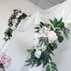 Decorative Flowers 2Pcs Artificial Wedding Arch Ceremony White Draping Fabric Greenery Arbor Decor Ornaments Backdrop Wall