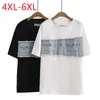 Women's T Shirts 2023 Ladies Spring Summer Plus Size Tops For Women Stor SHORT SLEEVE O-NECK Black T-Shirt 4XL 5XL 6XL