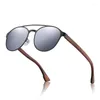 Sunglasses In High-grade Round Polarized Women Men 2023 Brand Fashion Colorful Wooden Driving Glasses Mirror Shades Uv400