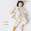 Piżama happytobias letnie śpiory dla niemowląt długie, odpinane rękawy dzielne nogi sleep chłopcy i dziewczęta wad piżama dzieci S16 Z230811