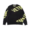 Herrtröjor Överdimensionerade Vetements Stick Print Letter Knitwear Men Women 1 Pullover 230809