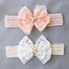 Accessori per capelli Baby Princess Copricapo Turban Bow Fascia per capelli Fiocchi in pizzo per bambini Copricapo carino