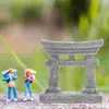 Garden Decorations Miniature Japanese Torii Gate Model Toy Mini House Prop Decor