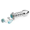 Anal Toys Metal Butt Plug Bell With Anal Plug BDSM Anal Plugs Jewelry Crystal Design Training Set Sex Toys For Gay Unisex Masturbation 230810