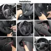 Coberturas de volante para costura manual para carro antiderrapante para geely monjaro 2023-2024 envoltório de couro automotivo acessórios interiores