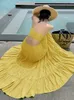 Swobodne sukienki żółte sexy plażowe poślizg długą sukienkę kobiety bez pleców lato eleganckie 2023 w wakacjach koreańsko -mody Bodycon wieczór