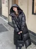 Women's Trench Coats 2023 Women X-long Oversize Parka Boyfriend Style Black Hooded Warm Thicken Coat Loose Outwear Cotton Padded Ladies