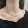 Chaînes Véritable Argent Sterling 925 5A Iced Out Original Certifié Coeur Forme Tennis Collier Cz Bijoux Femme