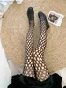 Skarpetki Hosiery Ins Red Style ciemne skarpetki osobowości Spring/Summer Thin Hole Jacquard Socks Black Silk Socks Z230810