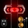 Bike Lights LED Bike Taillight Remote Control Bicycle Tail Light with Turn Signals Waterproof Rechargeable Warning Lamp Cycling Accessories HKD230810