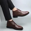 Boots Stylish Men's Casual Shoes Genuine Leather Men Military Tactical Lace-Up Winter 2023 Comfortable For