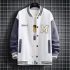 Męskie kurtki American Baseball Jersey M. list Drukuj Hip Hop Patchwork Oversizes Coats Loose Casual Ourowear 230810