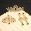 Necklace Earrings Set Dicai Wedding Jewelry Women's First Bridal Crown Hair Crystal Brooch Sets Accessories