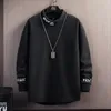 Sudaderas con capucha para hombre, sudaderas bordadas, Tops con cuello levantado para hombre, sudadera de Hip Hop para hombre, sudadera holgada con capucha, jerséis informales 4XL