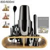 Bar-Werkzeuge, 113-teilig, Schwarz-Roségold-Mixer, Jigger, Metall, Barkeeper, Boston, Cocktail-Shaker, Getränke-Werkzeug-Set, Holzständer, Basis 230809