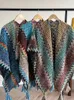 Scarves Jastie Ethnic Retro Geometric Ponchos Tassel Women Winter Warm Shawls And Wraps Pashmina Thick Capes Blanket Femme Scarf