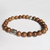 Strang 10 Stück Großhandel hochwertige Buddha-Kopf-Perlen Armband Gebet Mala Naturholz Schmuck Geschenk