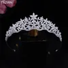 Wedding Hair Jewelry TAZIRN AAAAA Zirconia Floral Crowns for Women Sweet 16 Handmade CZ Tiaras Princess Girls Birthday Party Prom Headwear 230809